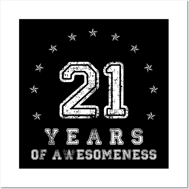 Vintage 21 years of awesomeness Wall Art by opippi